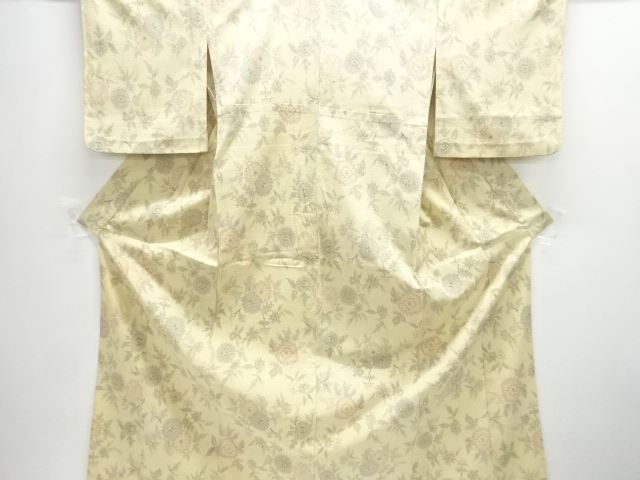 JAPANESE KIMONO / ANTIQUE FLORAL PATTERN SHIOZE HITōE KIMONO